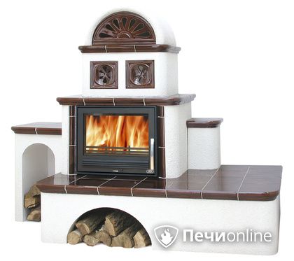 Печь-камин ABX Oxford (7кВт в воду), коричневая левая в Калуге